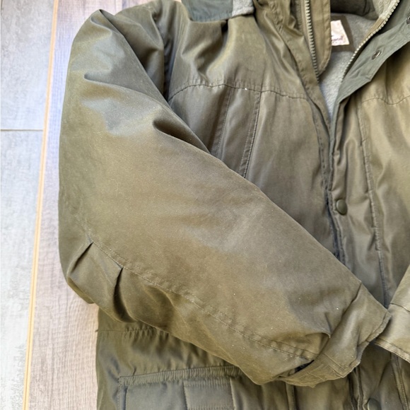 Misty Harbor Down Feathers Men's Olive Green Hooded Jacket Sz XL EUC - Picture 2 of 8